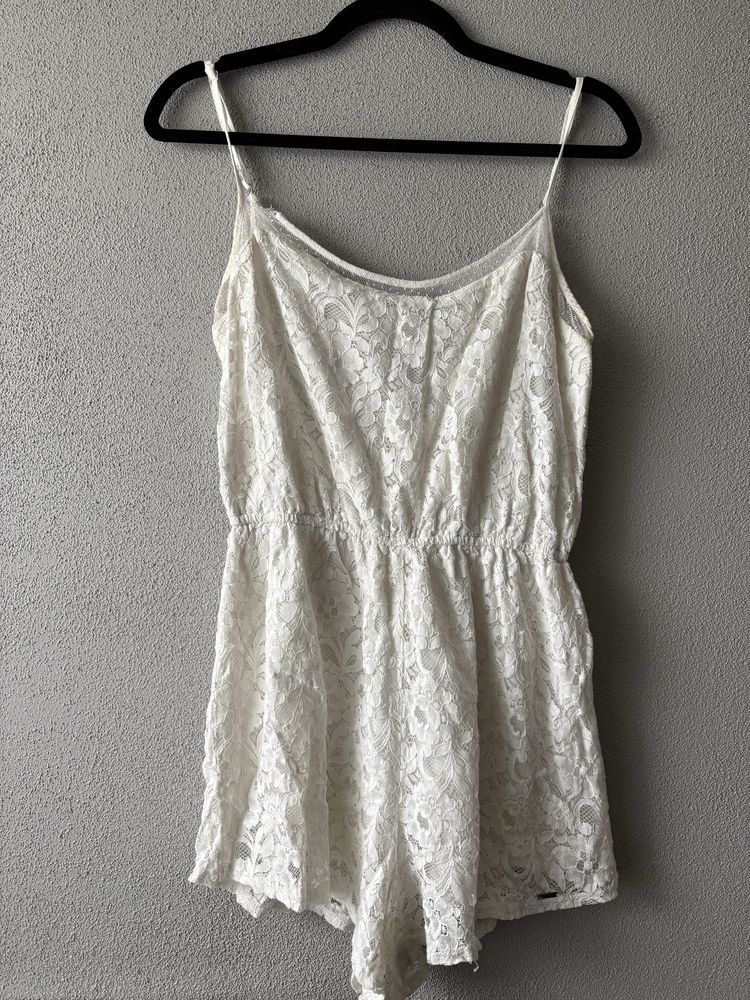 4sztuki Crop top kombinezon bluzka koronka koronkowa kwiatki s m