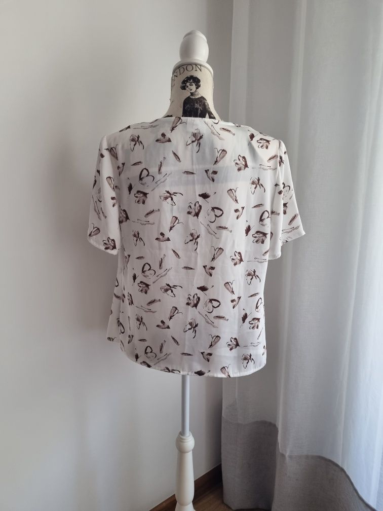 OFERTA PORTES - Blusa Branca e Castanha do El Corte Ingles (Tamanho L)