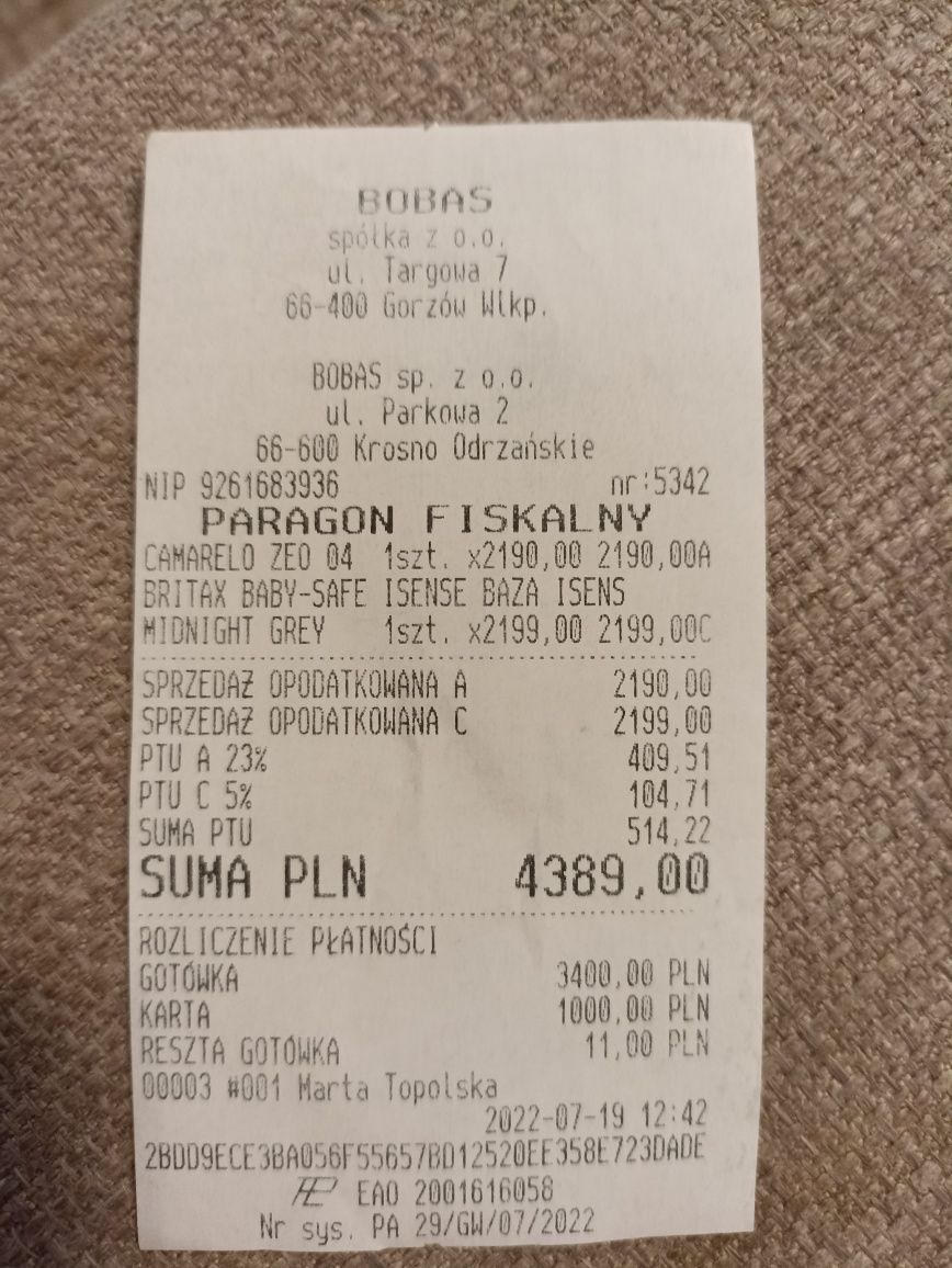 Fotelik nosidełko Britax Romer