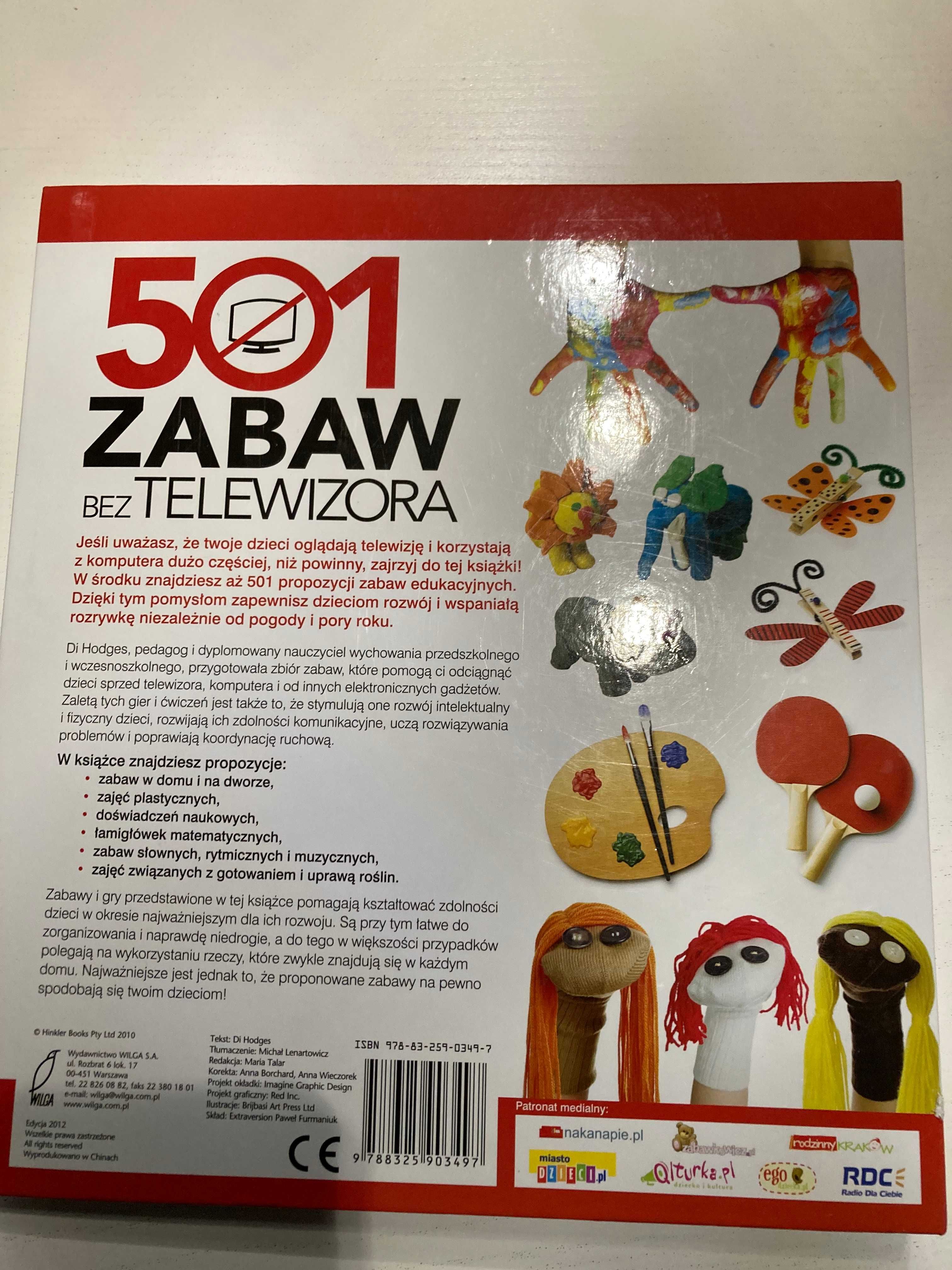 Książka 501 zabaw bez telewizora. Zbiór zabaw, pomysłów dla dzieci.