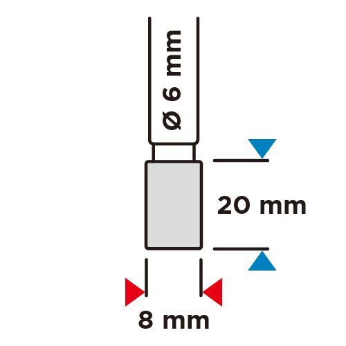 Frez Do Metalu Hm, Typ A (Walcowy), 8 X 20 Mm, Trzpień 6 X 45 Mm