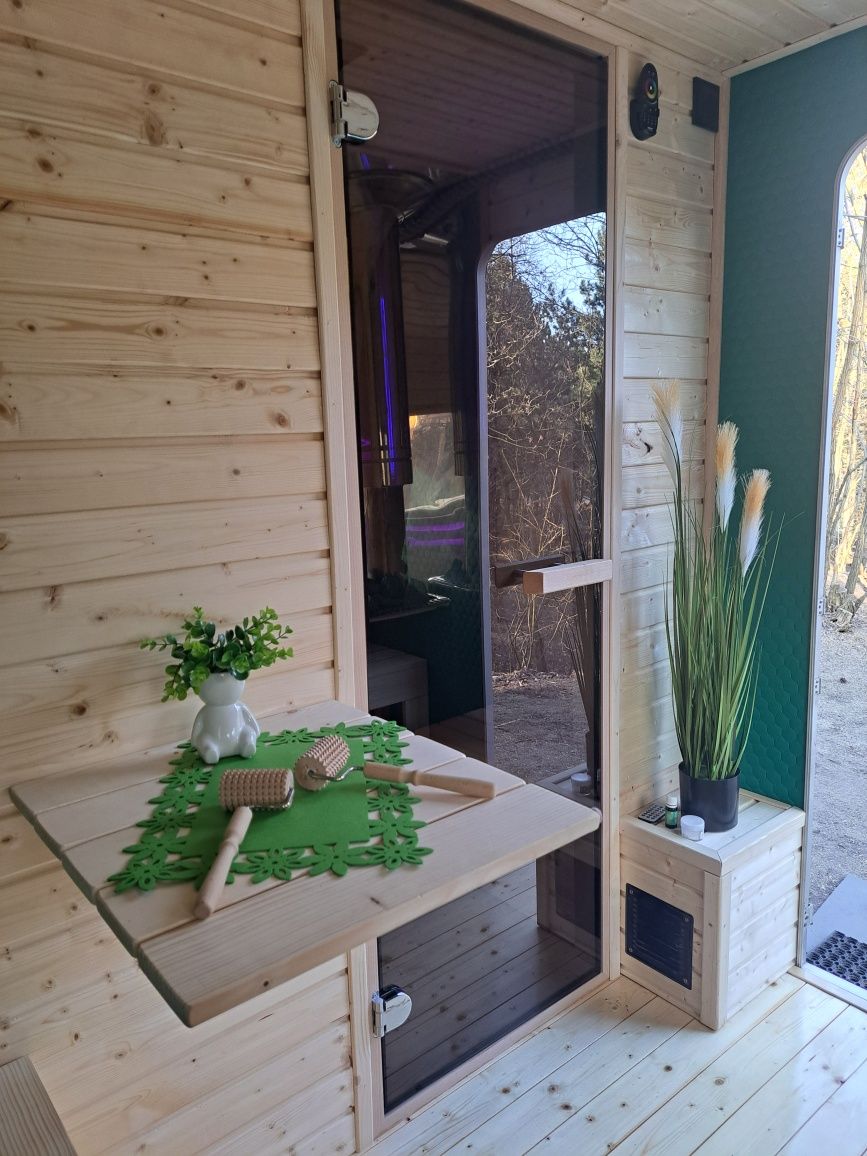 Sauna  do ogrodu, sauna, sauna mobilna z przyczepy kempingowej