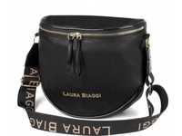 Laura Biaggi KB12 czarna listonoszka damska torebka na ramię kuferek