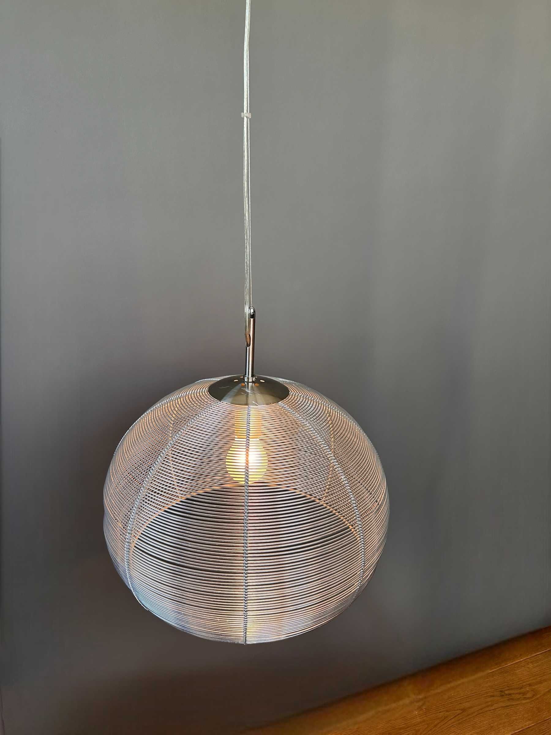 Lampa wisząca Vintage w stylu Space Age, metalowa, sprężyna Loft