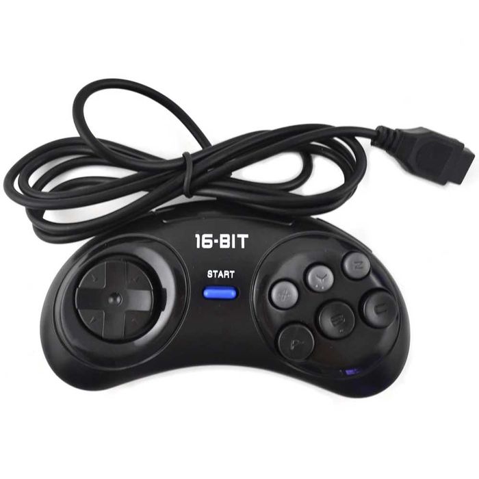 Comando Sega Genesis Mega Drive 16-Bit com 6 Botões Gamepad Retro NOVO