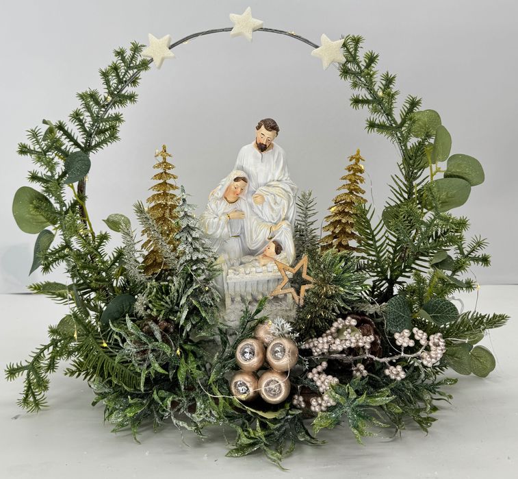 Stroik świąteczny Szopka Święta Rodzina LED dekoracja Boże Narodzenie