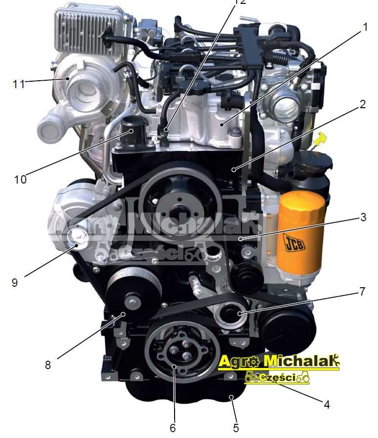 Częsci silnika, silnik dieselmax JCB 3CX, 4CX, 531-70, 541-70, 536-70