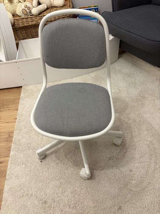 ORFJÄLL Dziecięce krzesło biurowe, biały/Vissle jasnoszary