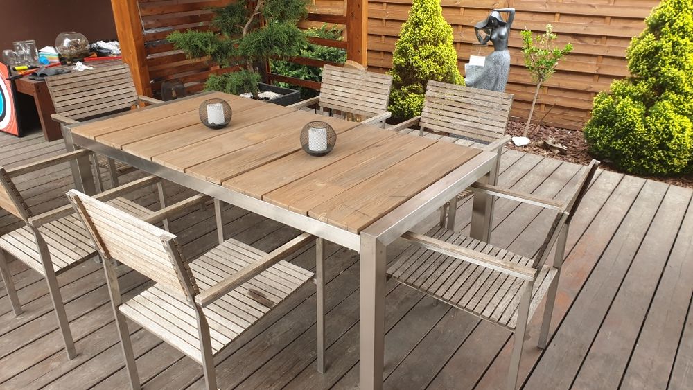 Meble ogrodowe stół z krzesłami zestaw ogrodowy