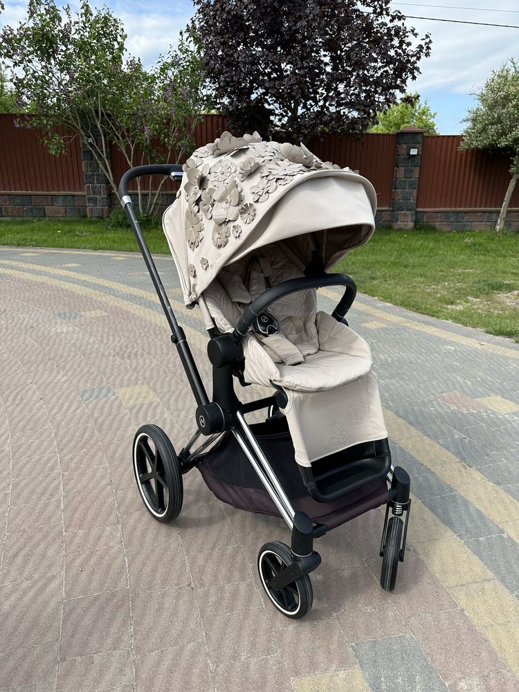 Коляска cybex priam flowers beige