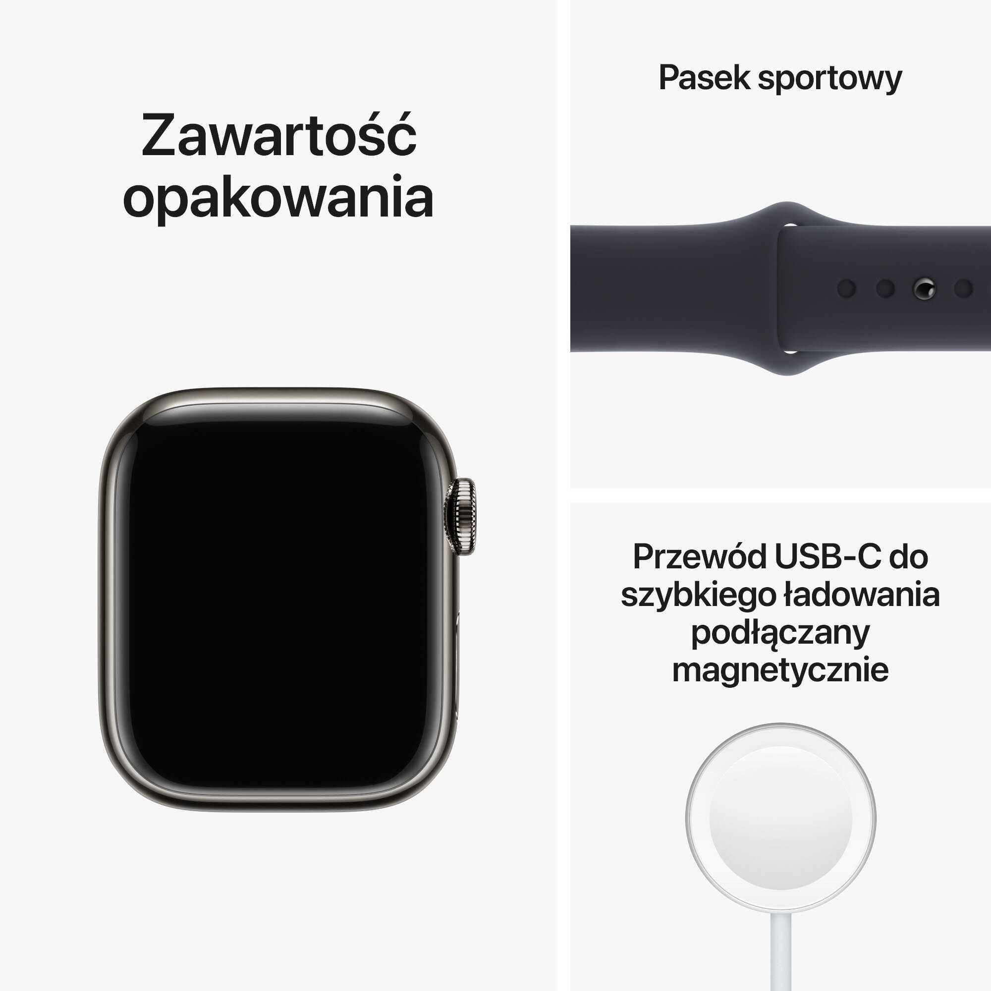 APPLE Watch 8 GPS + Cellular 45mm koperta z aluminium + pasek sportowy