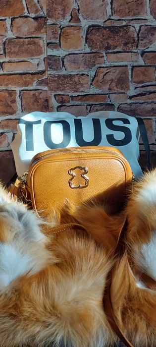 Torebka skórzana "Miś"Tous w kolorze jasnego brązu