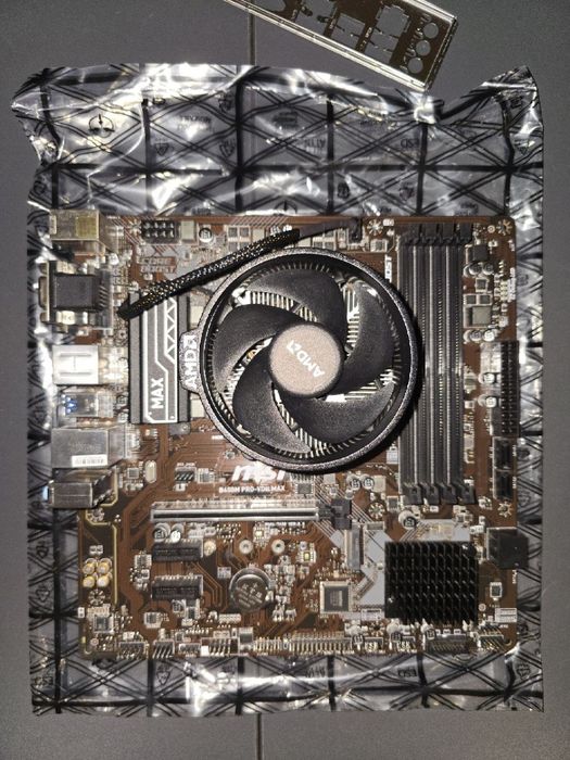 (Комплект)MSI B450M Pro-VDH MAX+ryzen5 1600 (боксовый кулер)