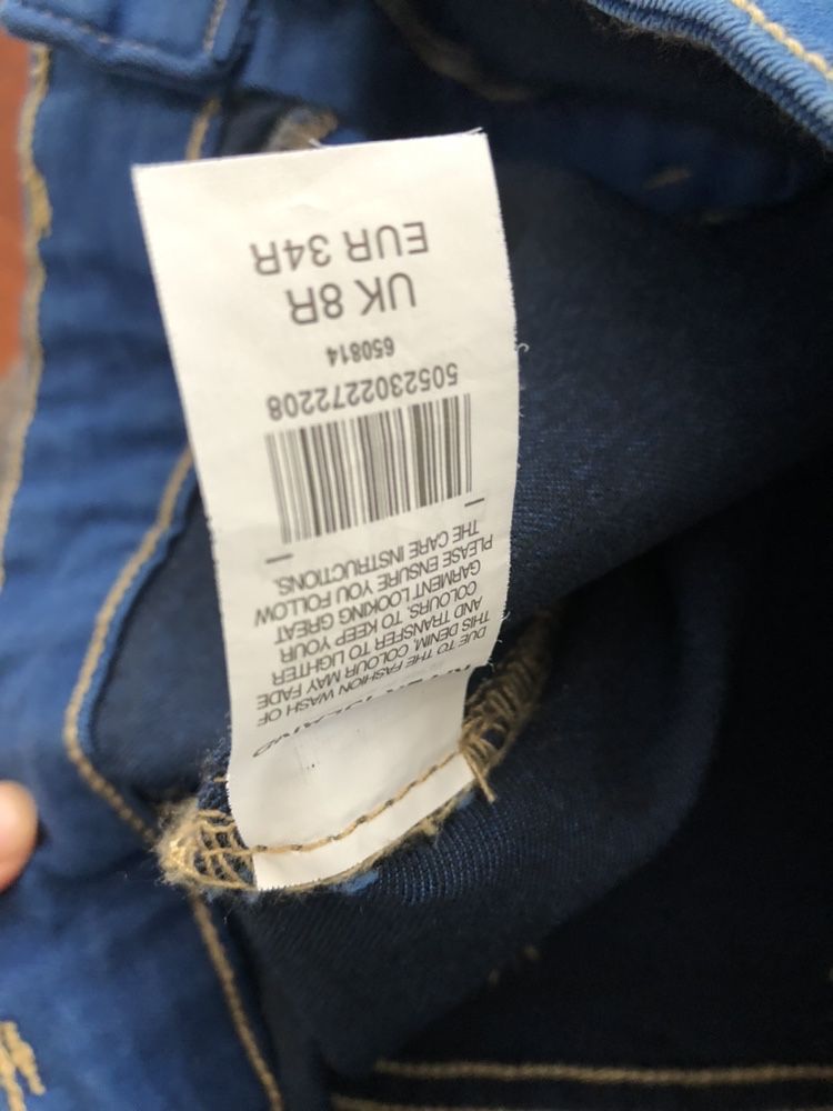 River island rurki jeans dżinsy 34