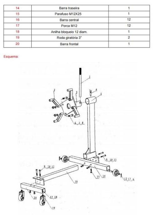 Suporte de Motor Rotativo REF. 804830