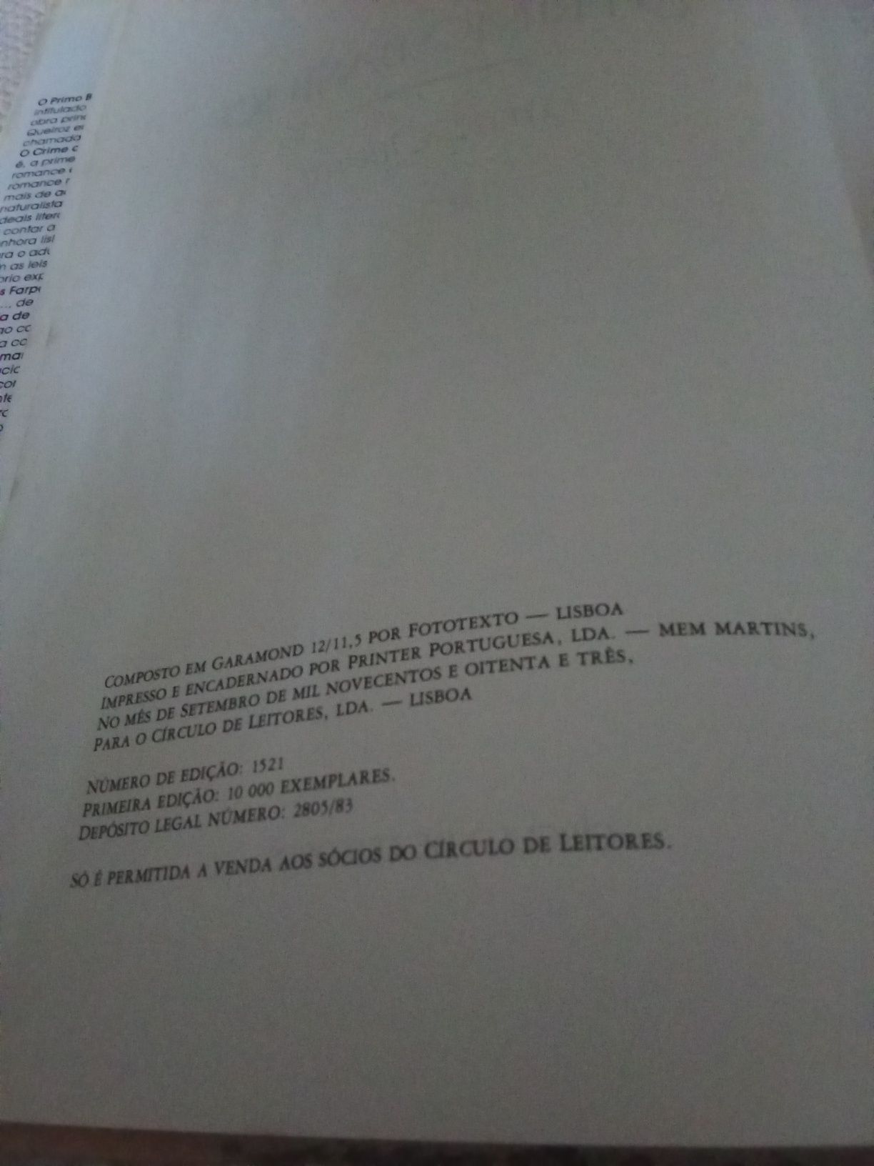 Vendo livro O Primo Basílio de Eça de Queiroz em boas condições