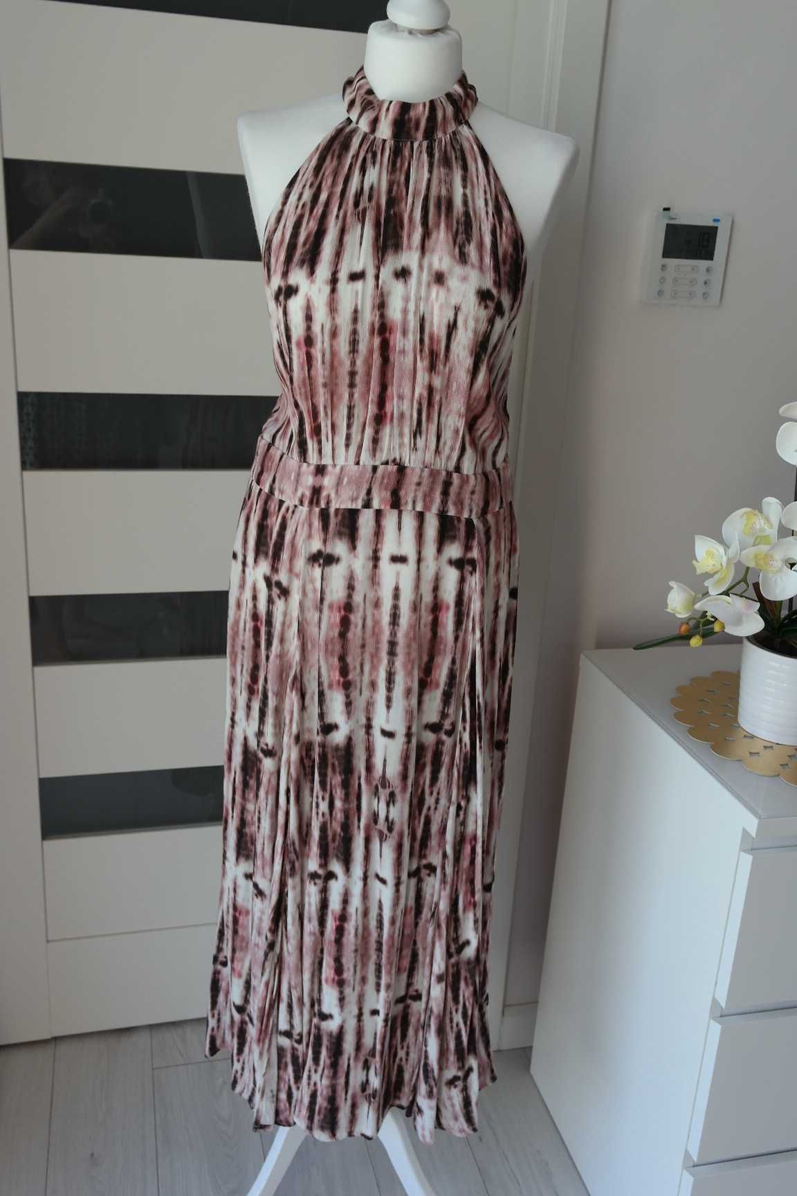 sukienka na lato z chokerem~ wzorzysta~ Maxi~ Reserved r.40