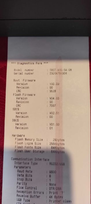 Impressora Térmica de Talões Toshiba TRST-A10