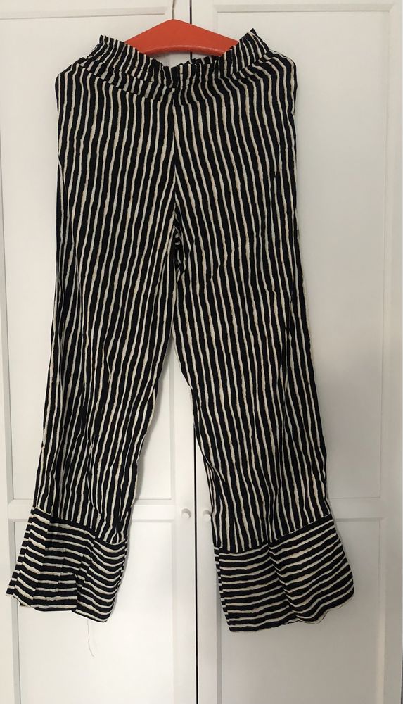 H&M nowe spodnie w paski XS szerokie nogawki kuloty culotte