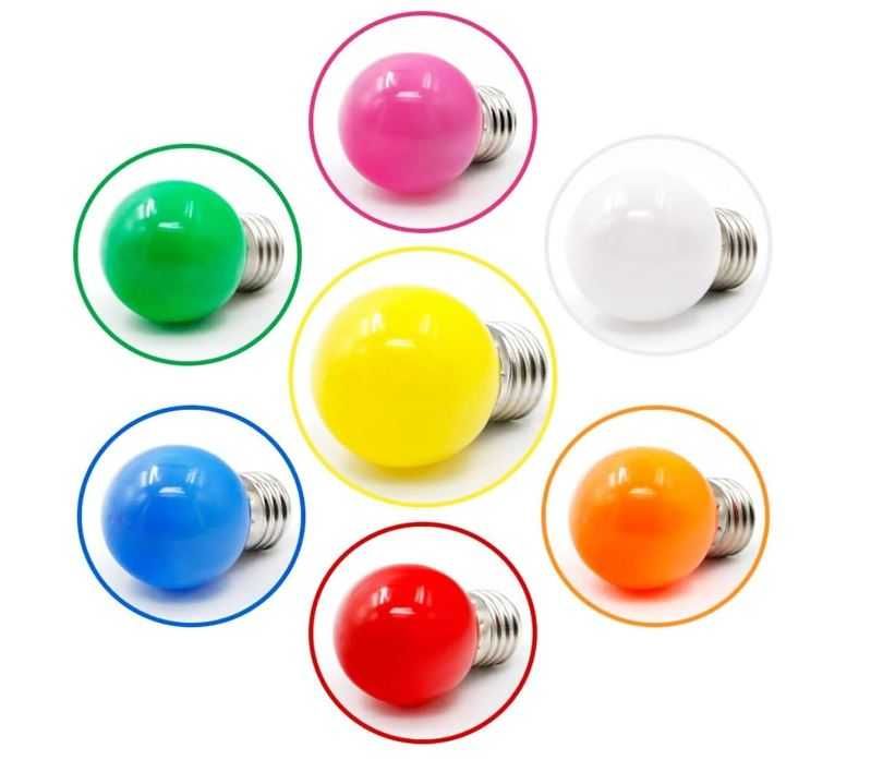 40x Zestaw Kolorowych Żarowek Led V-Too E27 3W Do Dekoracji