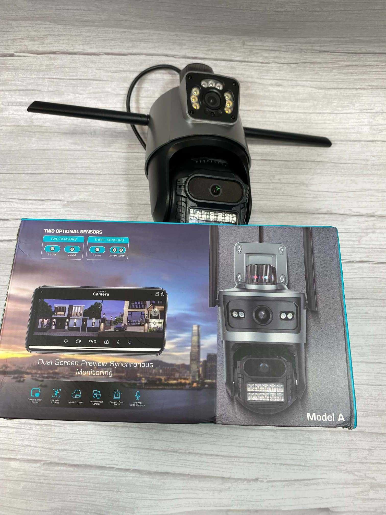 Охоронна wifi камера відеоспостереження вологозахист 8MP зум Дуал