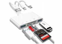 Czytnik Kart Pamięci 5w1 Adapter USB OTG kart SD do iPhone/iPada USB-C