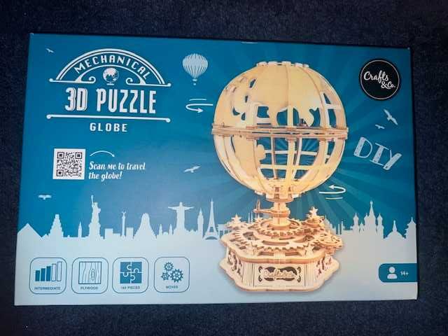 Drewniane puzzle 3D trójwymiarowy - zestaw 3 rodzaje