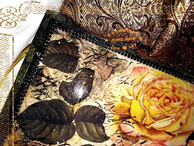 Taca na herbatkę handamde decoupage dekoracja prezent