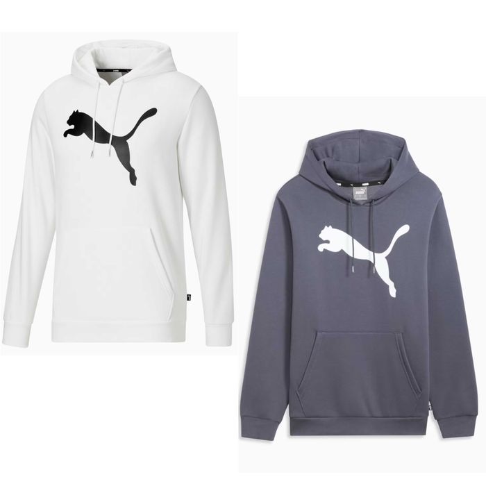 Сіре \ Біле Чоловіче худі puma big cat logo men's hoodie нове оригінал