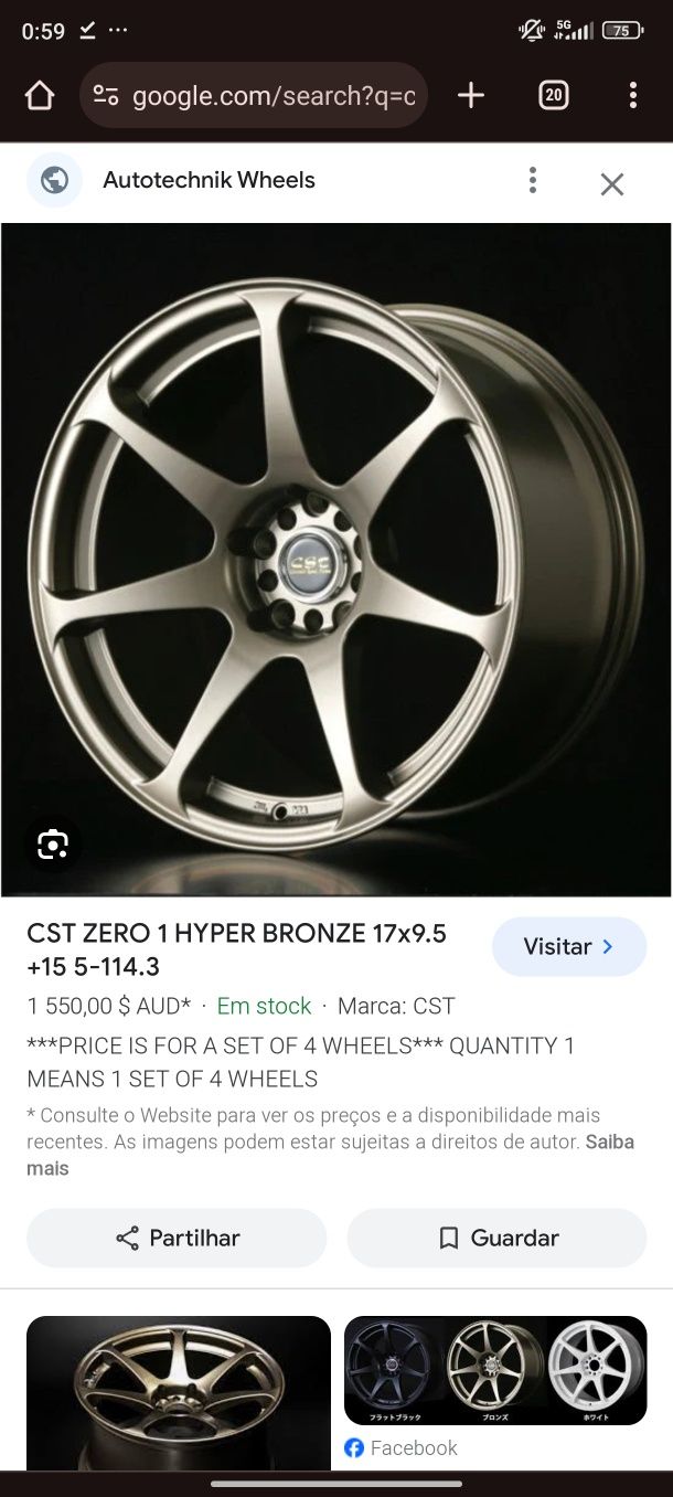 Jantes 17" 5x114.3 CST