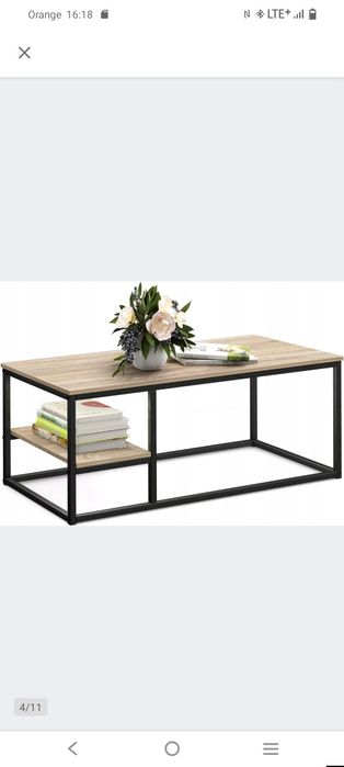 INDUSTRIALNY Stolik kawowy ława VOWNER prostokątny 102x52x42cm