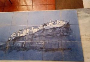 Conjunto de 2 Painéis de Azulejo e Azulejos Antigos Diversos