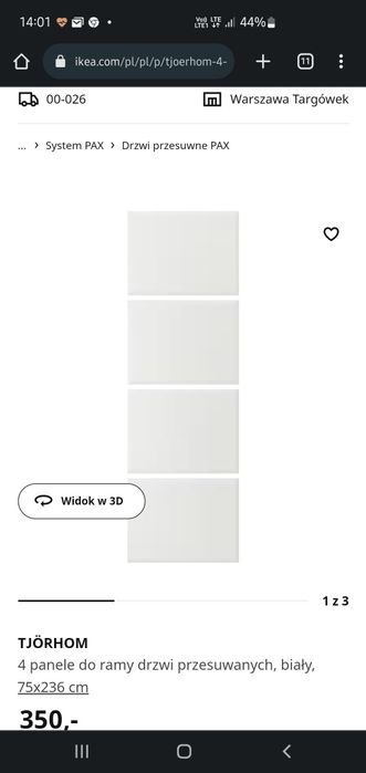 Posiadam na sprzedaż panele dzwi przesuwne Ikea