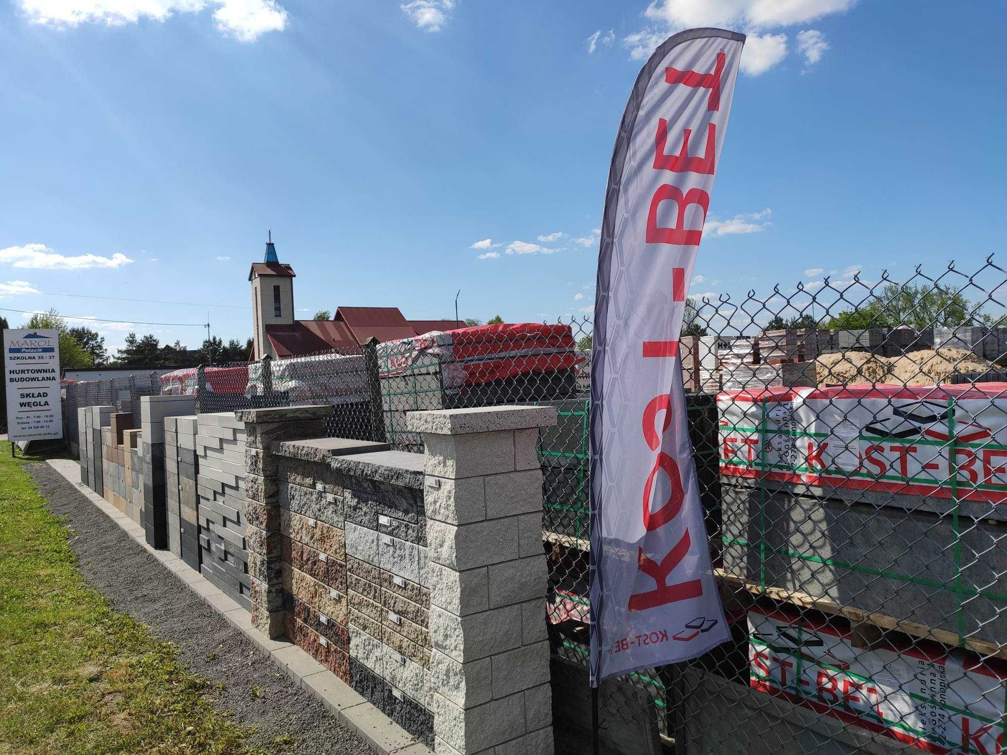 Obrzeże palisadowe kwadratowe 8x48x28 grafit Kost-bet