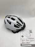 Kask rowerowy z tylna lampka nowy szaro bialy