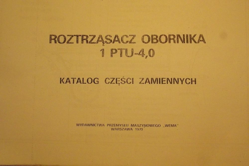 Katalog roztrząsacza obornika PTU 4 (Rosyjski)