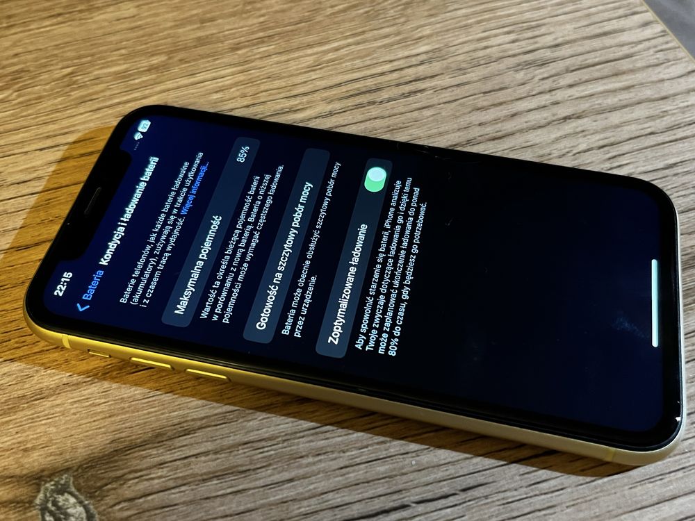 Iphone Xr żółty bateria 85%