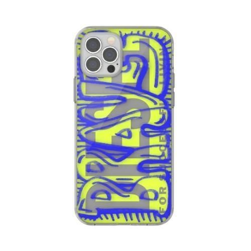 Diesel Etui Snap Case Clear AOP iPhone 12 Pro Max Niebiesko-Limonkowy