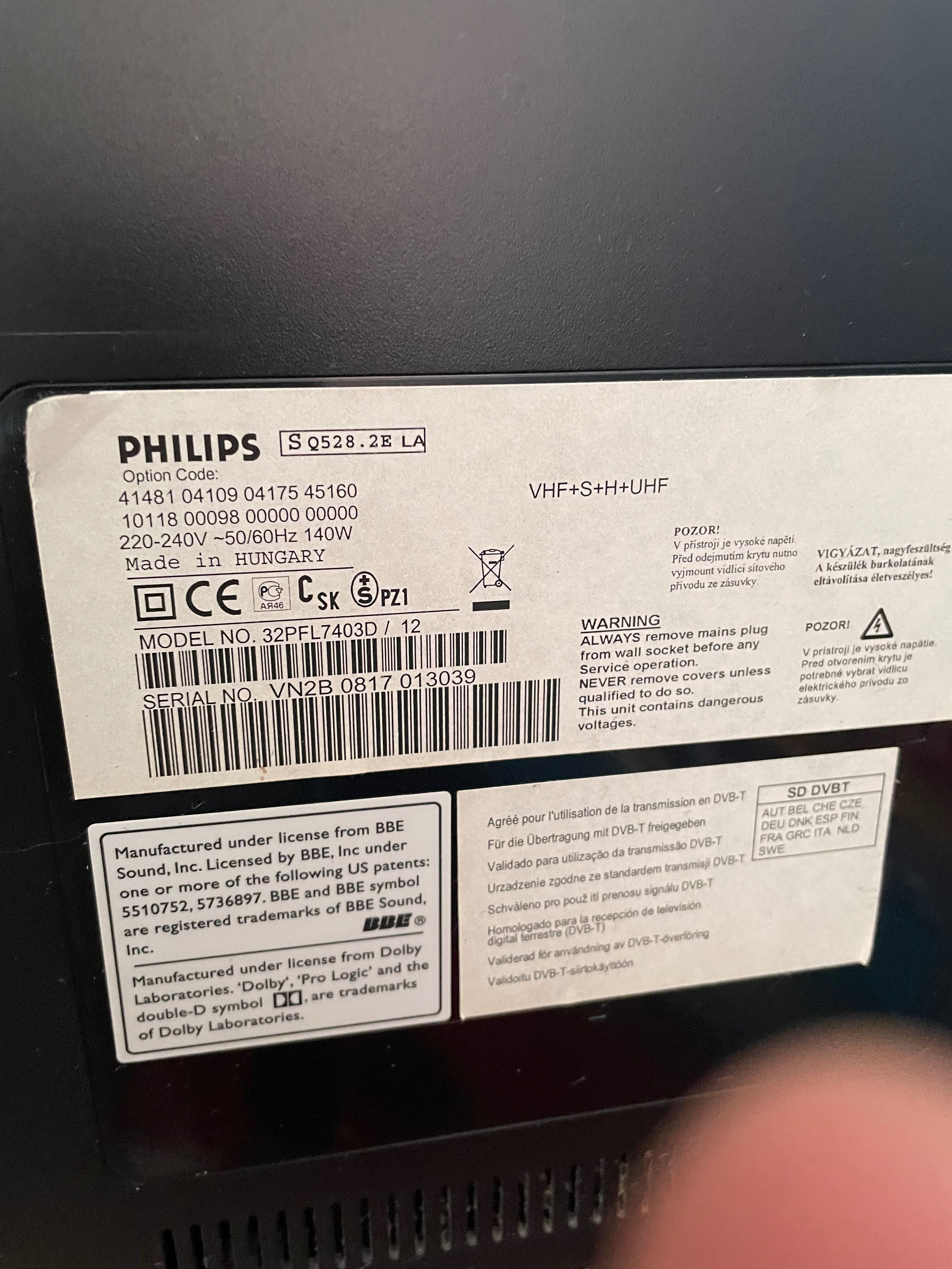 Televisão / TV Philips Modelo 32PFL7403D/12