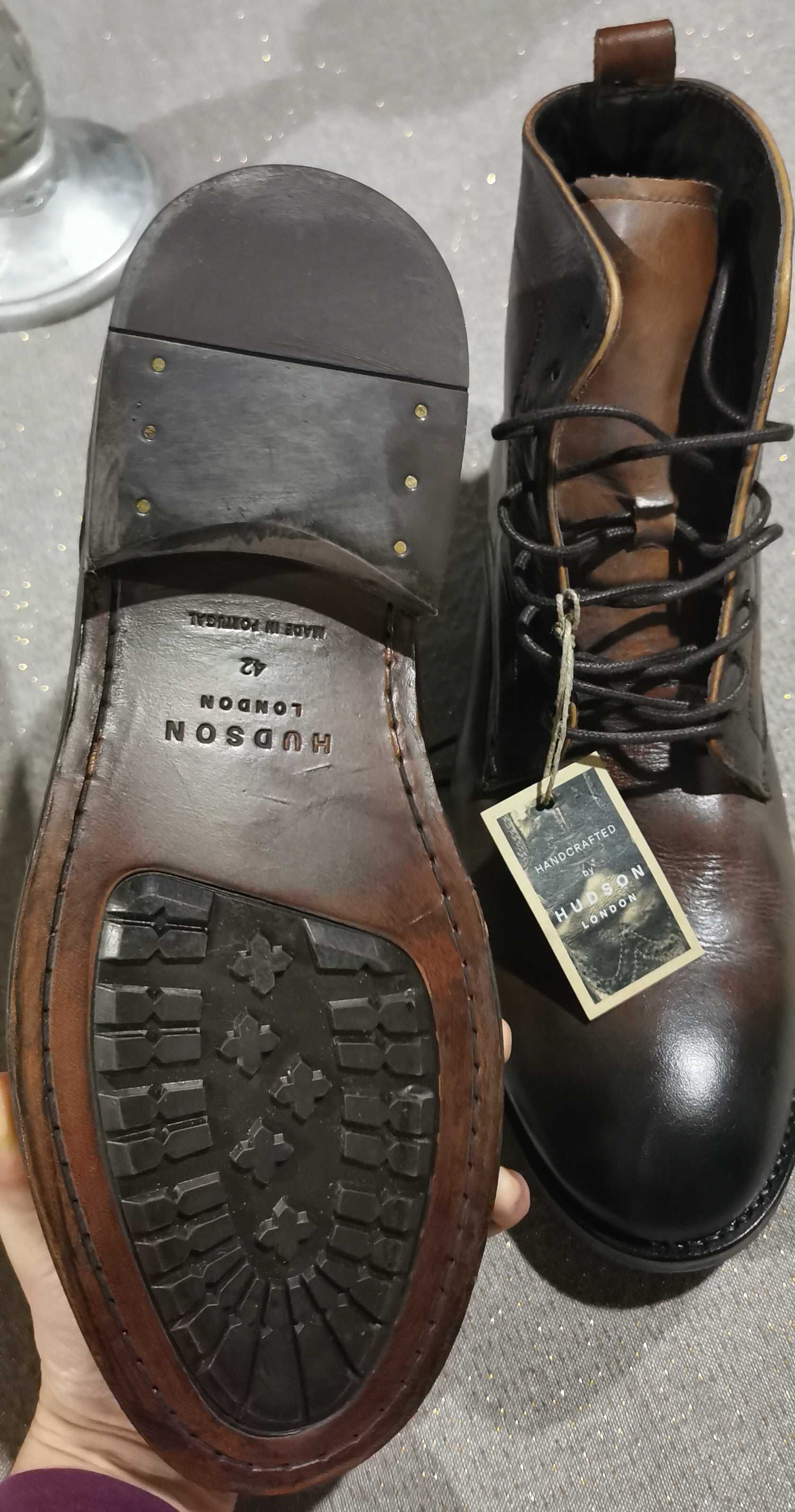 Hudson London, botas de Homem, tamanho 42, nunca usadas, em couro