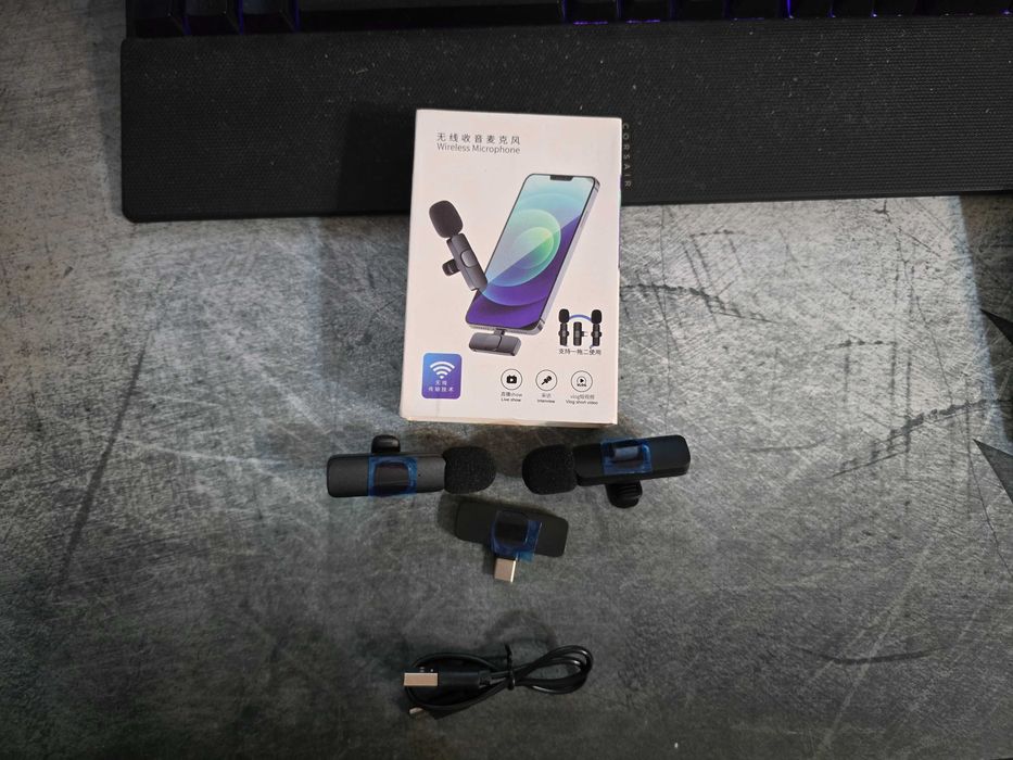 2 Microfones Wireless Type C para Vlog