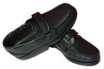 Sapatos "vela" (mocassins) em pele - azul (criança, n.º 32)