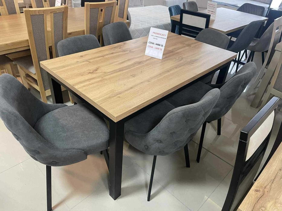 (117WN) Stół loft + 6 krzeseł, wyprzedaż 1499 zł