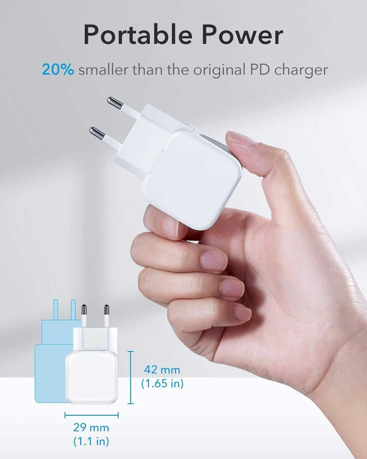 Szybka ładowarka telefonów 20 W, ładowarka USB C i wtyczka USB C