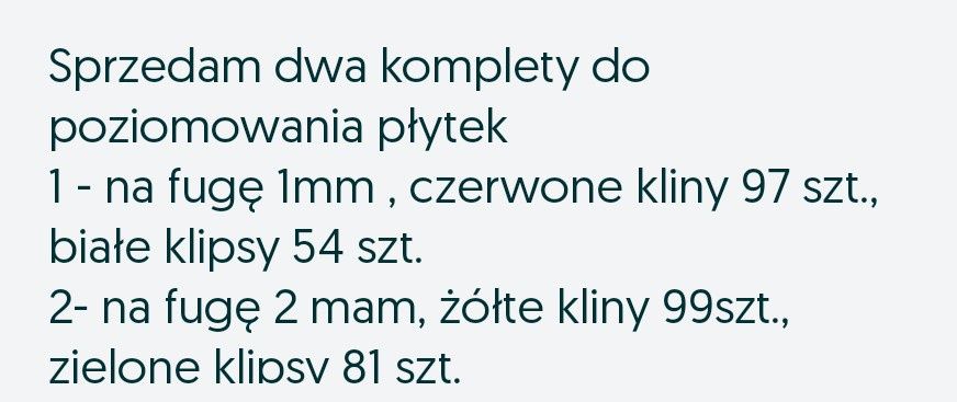 System do poziomowania płytek 1 mm, 2 mm