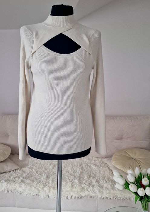 Pólgolwik prązkowany, ecru "F&F".