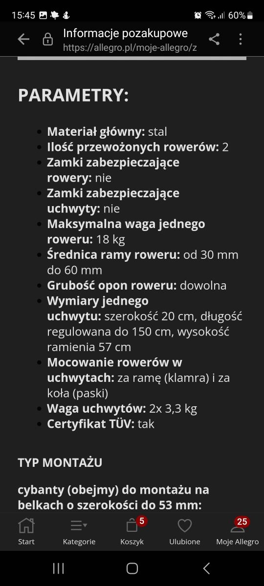 Bagażnik rowerowy na dach Forda Focusa! OKAZJA