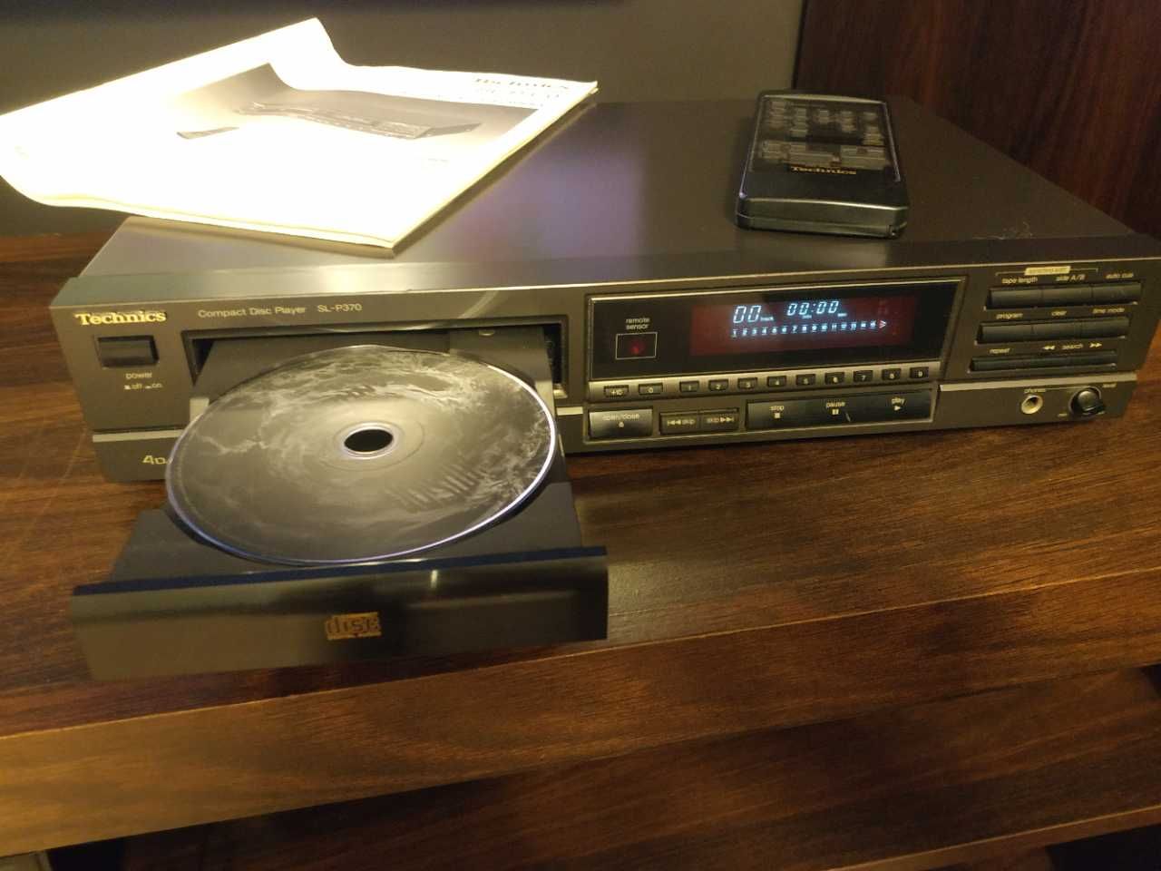 Technics SL-P370 Odtwarzacz CD wyjście optyczne instrukcja pilot kable