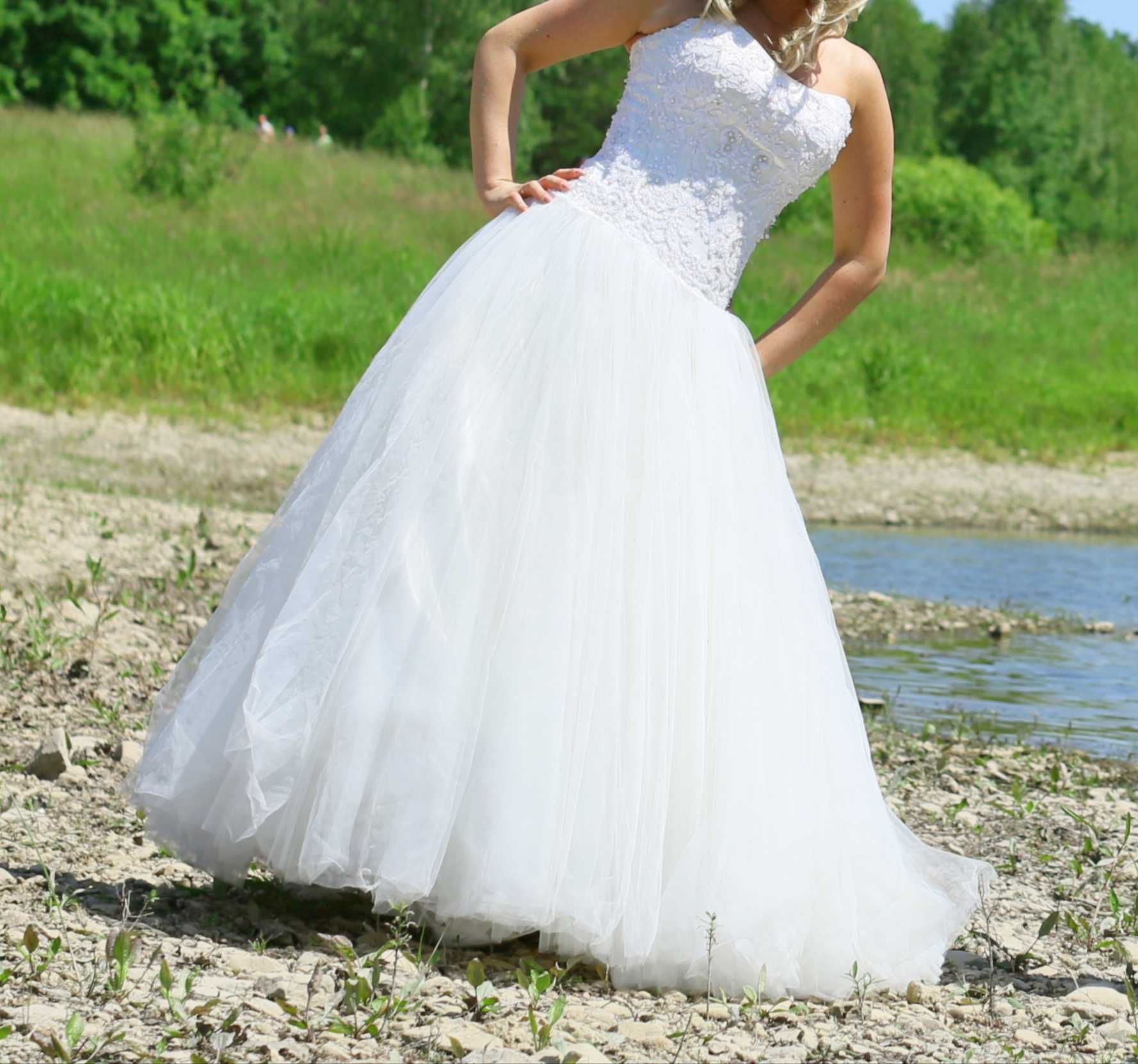 Suknia ślubna, kolor ivory, rozmiar S/M