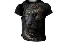 t-shirt Koszulka męska czarna lew XXL/NOWA[08